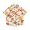 Summer vacation seaside blue shirt for men and women, trendy loose-fitting plus-size Hawaiian short-sleeve shirt