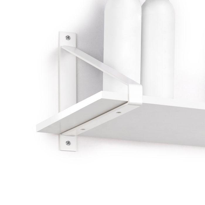 Supports pour étagères - EMUCA - Triangulaires - Acier peint blanc - Capacité 30 kg - 2 pièces