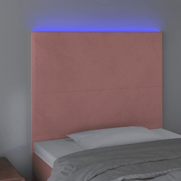 VidaXL Tête de Lit à LED Meuble de Chambre à Coucher Accessoire de Lit Simple Tête de Cadre de Lit Intérieur Rose 3122185