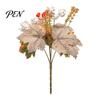 Autumn Floral Decorations Artificial Sunflower Maple Leaf Bouquet, Fall Flowers, Realistic Silk Faux Leaves for Vase Flower Thanksgiving Table Mantel
