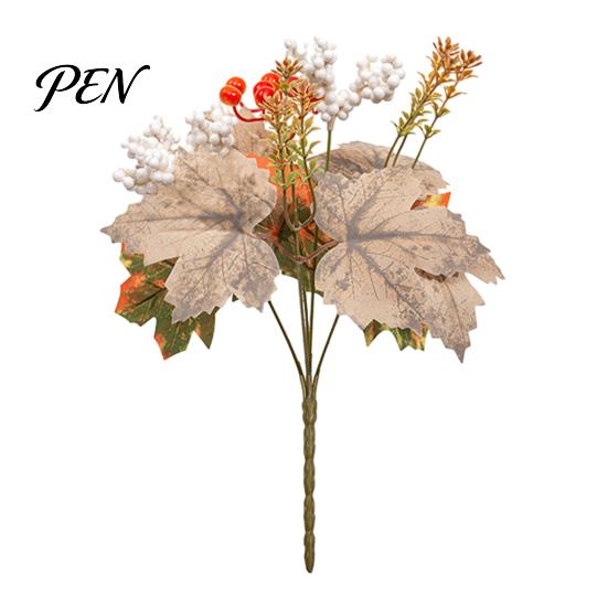 Autumn Floral Decorations Artificial Sunflower Maple Leaf Bouquet, Fall Flowers, Realistic Silk Faux Leaves for Vase Flower Thanksgiving Table Mantel