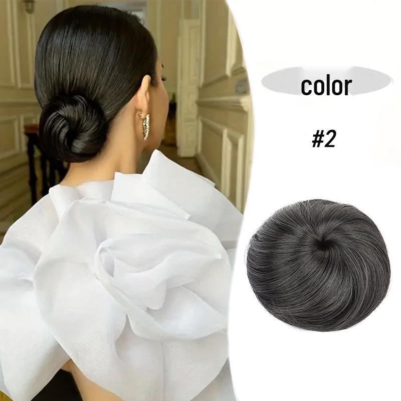 Korean Style Straight Half Bun Wig Cap with Elastic Drawstring