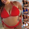 Stylish Women's Solid Push Up Padded Plus Size Bikini Set For Flattering Comfort And Fit