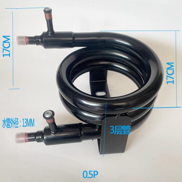 

0.5 0.75 1 1.5 2 3 5 6 horsepower Ice maker water-cooled condenser air conditioning tube-in-tube heat exchanger 0.5P