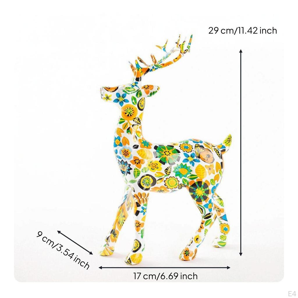 Deer Figurine Tabletop Sculpture Resin Animal Statue for Entryway, Cellar Rack Cabinet, Study