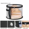 Foldable Hat Storage Bucket with Lid Clear Round Zipper Storage Bag for Clothes Hats Toys Cabinet Storage Box Home Organizers