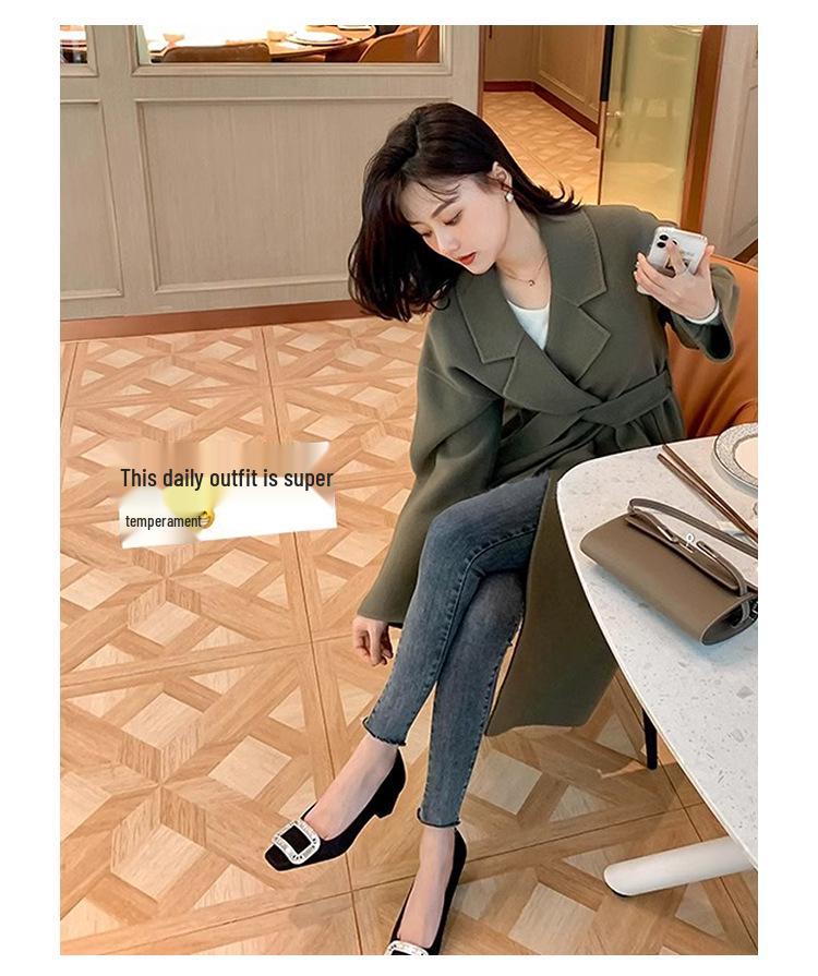 Spring/Summer Black Rhinestone Chunky Medium Heel Square Toe Boat Shoes with Buckle