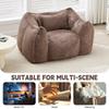 Giant Bean Bag Chair with pillow, Comfy Large Bean Bag Chairs for Adults and Kids, Faux Fur Floor Sofa for Living Room Bedroom Apartment,Khaki