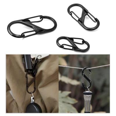 10 Pcs S Shaped Carabiner Metal Double Snap Hooks Carabiner Keychain Small Spring Clips for Camping Fishing Traveling