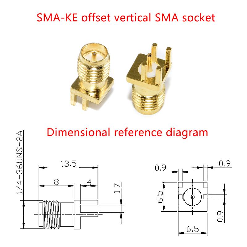 10 szt. Sma Żeńskie Męskie Gniazdo Lutowane 1,6 mm Nakrętka Krawędziowy Klips Prosty Montaż Złącza RF Gniazdo Żeńskie Przepustowe Złącze Zaciskane