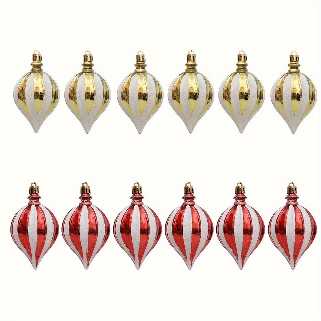 6pcs Holiday Christmas Tree Decorations Durable Plastic, Suitable for Various Scenes Home, Wedding,Party Indoor/Outdoor Featherless Ornament Set
