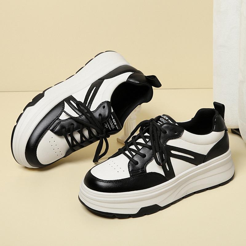 Spring Autumn White Shoes For Women New High-Elevated Thick-Soled Sports Board Shoes For Women Comfortable And Versatile