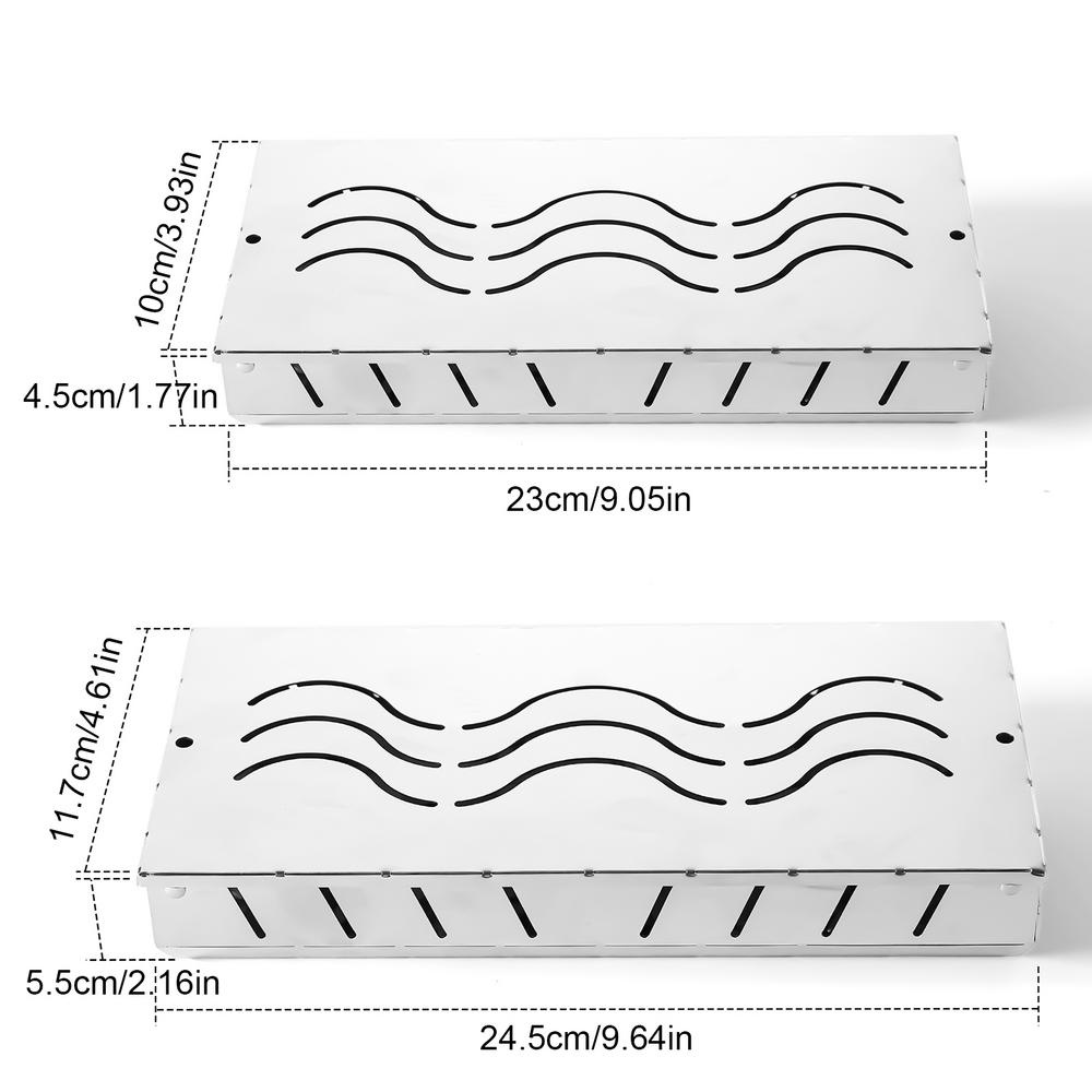 Коробка-коптильня для барбекю 2 шт. Прочная коробка-коптильня из нержавеющей стали для гриля. Работает с древесной щепой. Копченый вкус для барбекю. Гриль