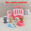 8Pcs Feeding & Grooming Pet Care Play Set Pretend Play Vet Plaything Veterinarian Kit For Kids Puppy Dog Carrier Gifts For Girls Young Boys