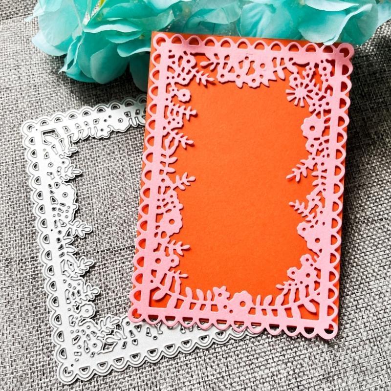 Metal Die Cuts Flower Frame Cutting Dies Stencils DIY Cutting Template Scrapbook X3UC