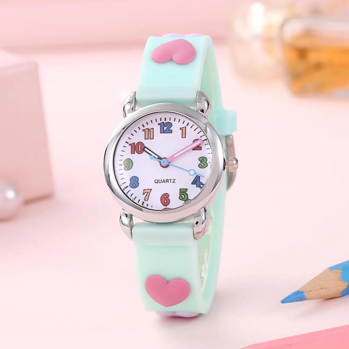 1/4pcs-Cute Children s Cartoon Watch Set, Easy To Read, Is A Christmas and New Year Gift for Children