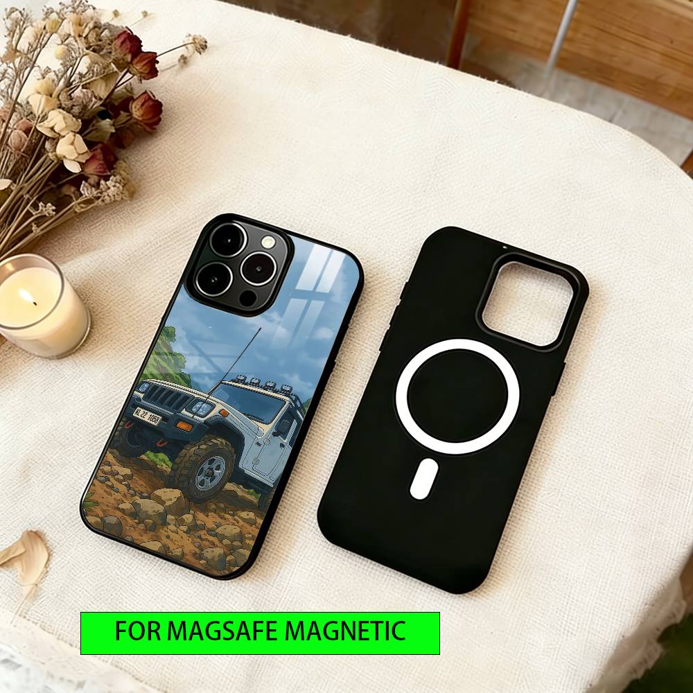 

Travel Landscape Bus Phone Case For iPhone17,16,15,14,13,12,11 Plus,Pro Magnetic For Magsafe Wireless Charging iPhone17ProMax
