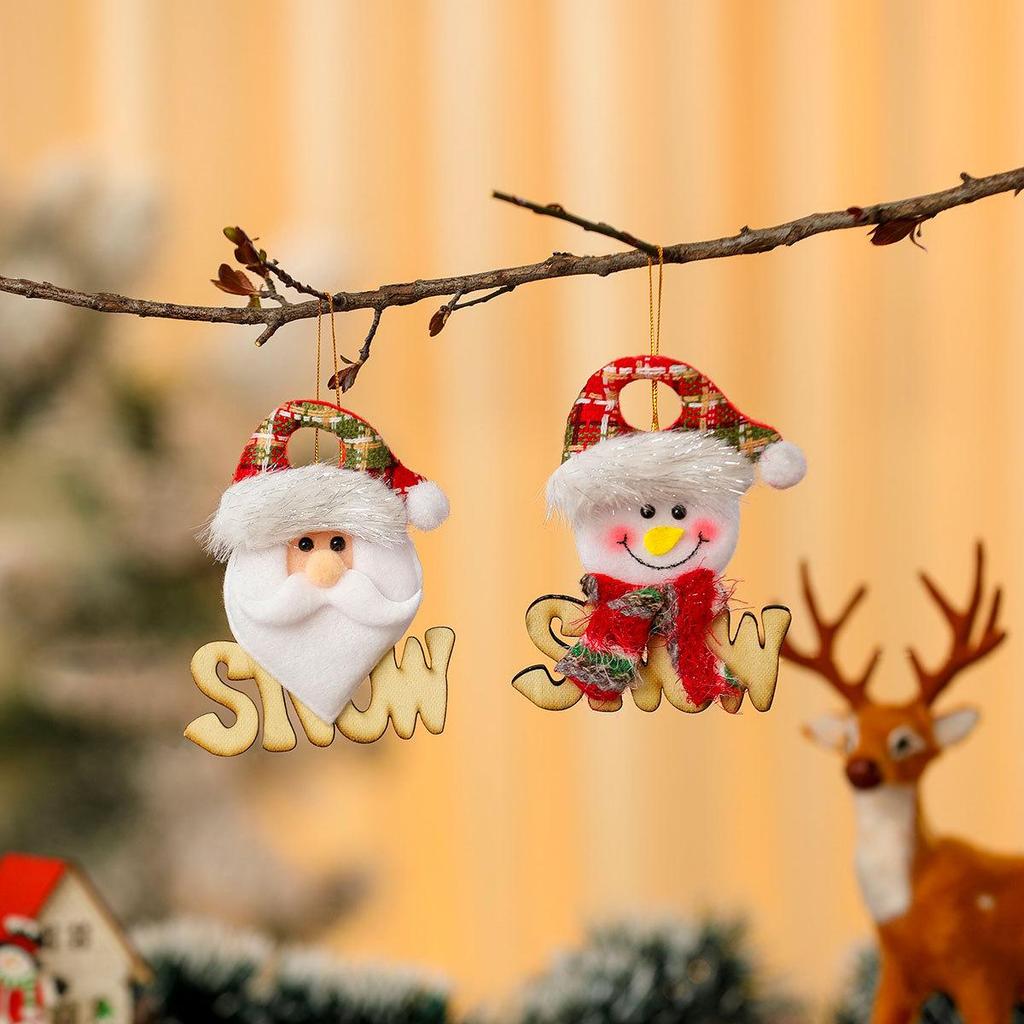 Wooden Letter Doll Pendant Christmas Tree Decoration