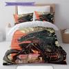 Aliens Pattern Bedding Quilt Set Quilt Cover Pillowcase Home Decoration Gift (1 * duvet cover + 2 * pillowcase, without core)