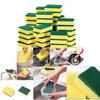 Langlebiges 8-teiliges Küchenschrubber-Set mit gelben und grünen Schwamm-Pads