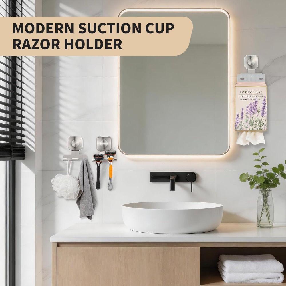 Wall Mounted Stainless Steel Shower Hook Removable Shaver Storage Rack  Bathroom Wall Mount