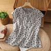 2025 Women's Cotton Linen Sleeveless Ruffled Top - Retro Summer Style
