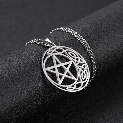 Viking Celtics Irish Knot Pentagram Necklaces For Women Men Stainless Steel Jewelry Vacuum Gold Color Amulet Boyfriend Gift