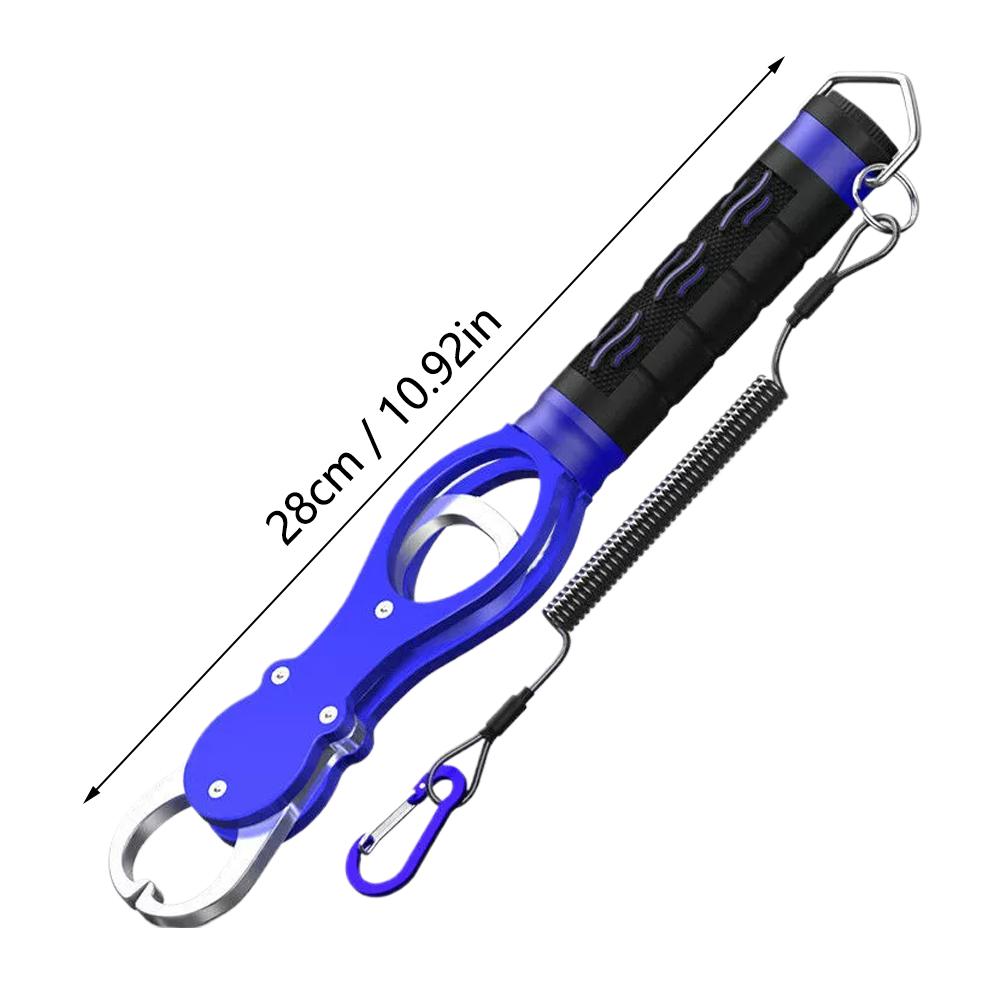 Portable Aluminum Alloy Fishing Lip Gripper Portable Fish Plier Hand Grip with Weight Scale Outdoor Fishing Accessories
