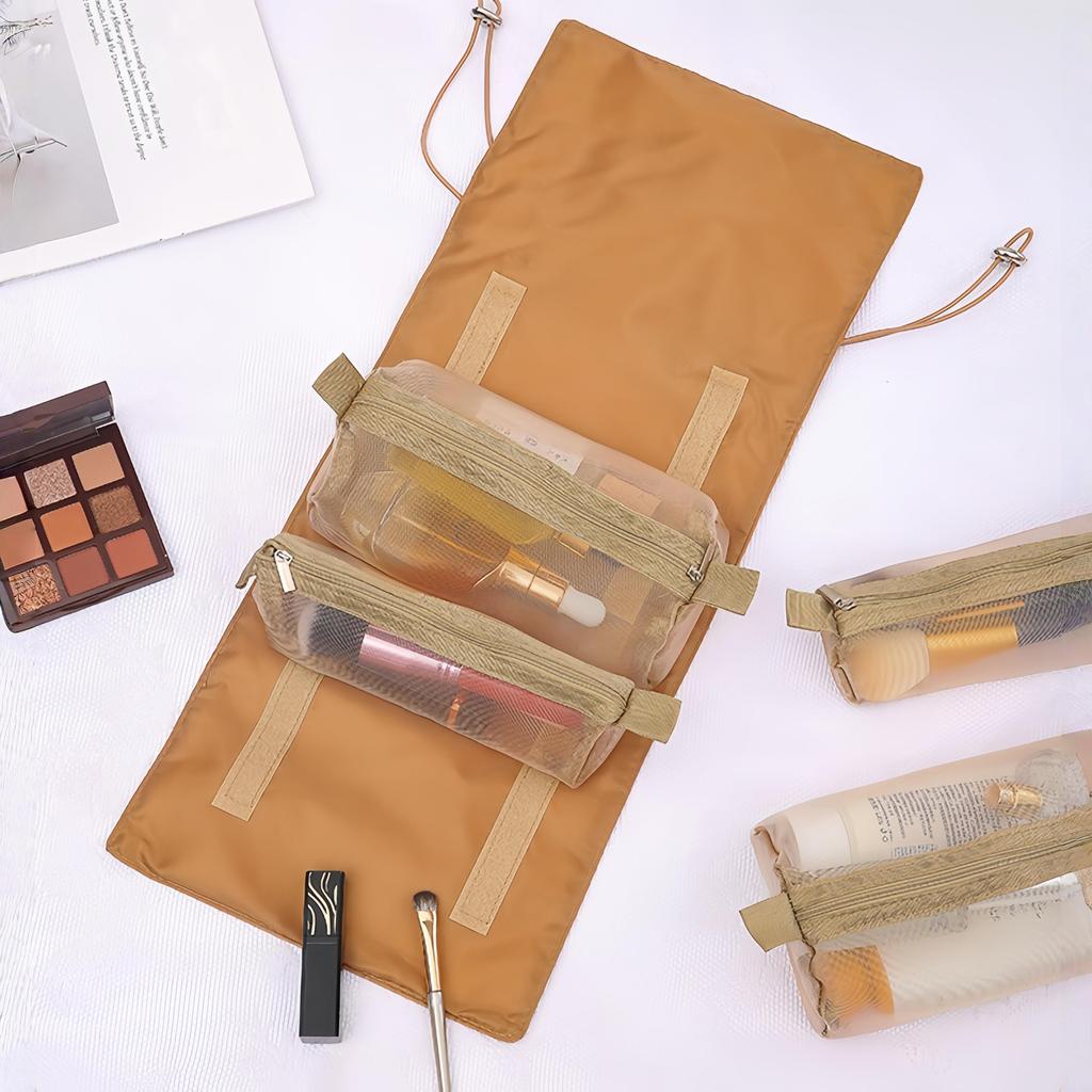 Detachable Makeup Bag Simple Women's Foldable Travel Cosmetic Storage Organizer Wash Bag Toiletry Bag