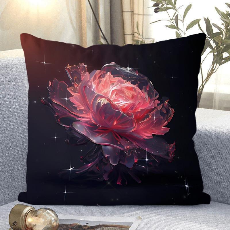 Fantasy Flower Pattern Decorative Pillowcase Living Room Bedroom Square Cushion Pillowcase