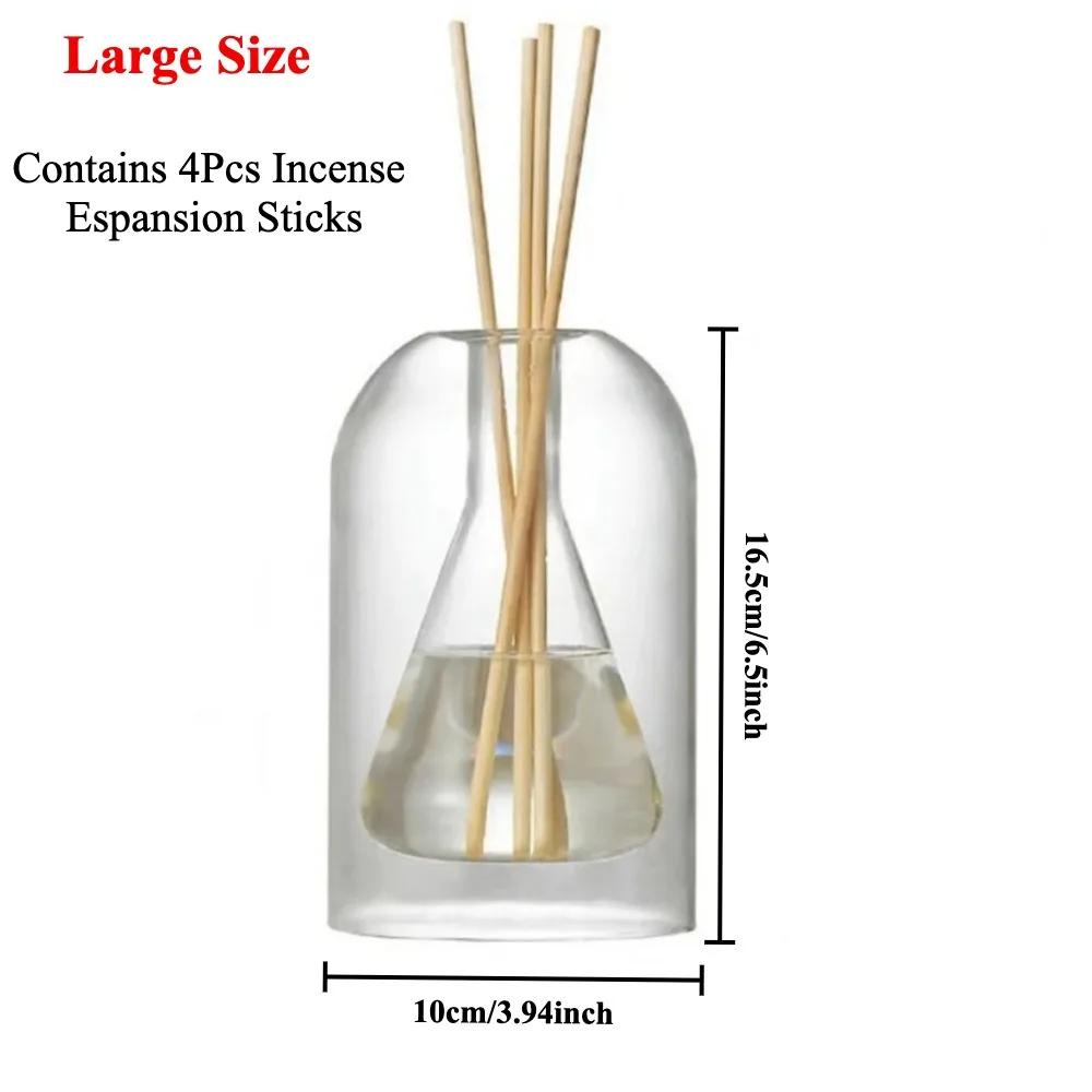 Minimalist Double Layer Glass Aromatherapy Bottle Refillable Reed Diffuser Bottle for Home Decoration Home Bathroom Gifts