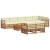 Outdoor Sofa Set with Cushions 9 Pcs Natural and Cream