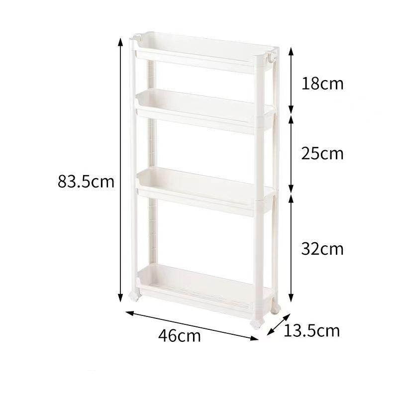 Slim Behind-Door Storage Trolley: Multi-Layer Shelf for Bathroom & Toilet.