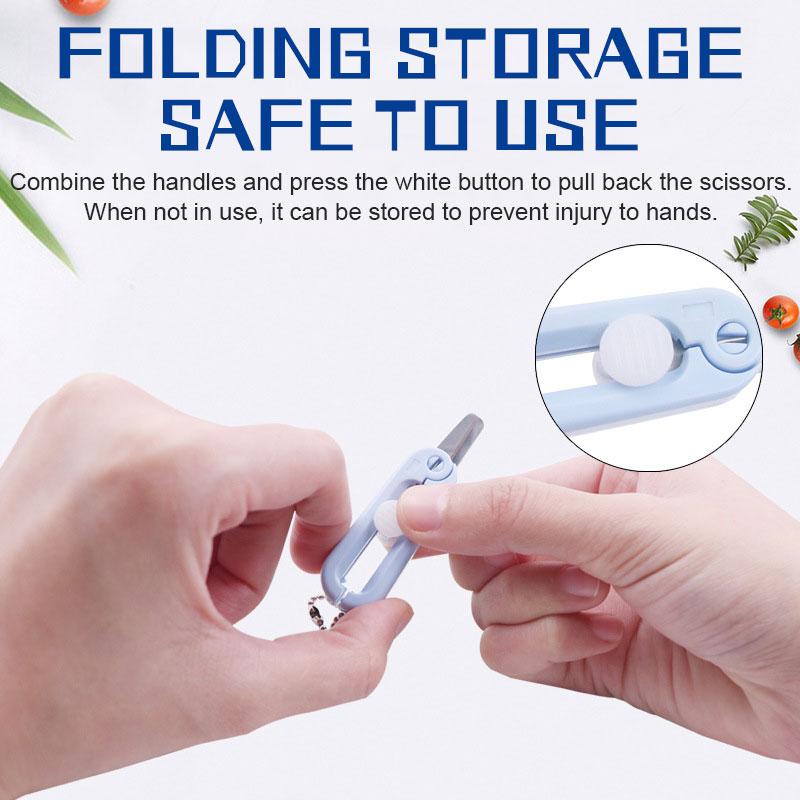 Mini Folding Scissors Simple Portable Paper Cutter Student Stationery Scissor Outdoor Camping Supplies Multifunction Keychain