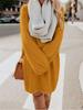 Fall Winter Women's Long Sleeve Loose Knit Fleece Maxi Dress
