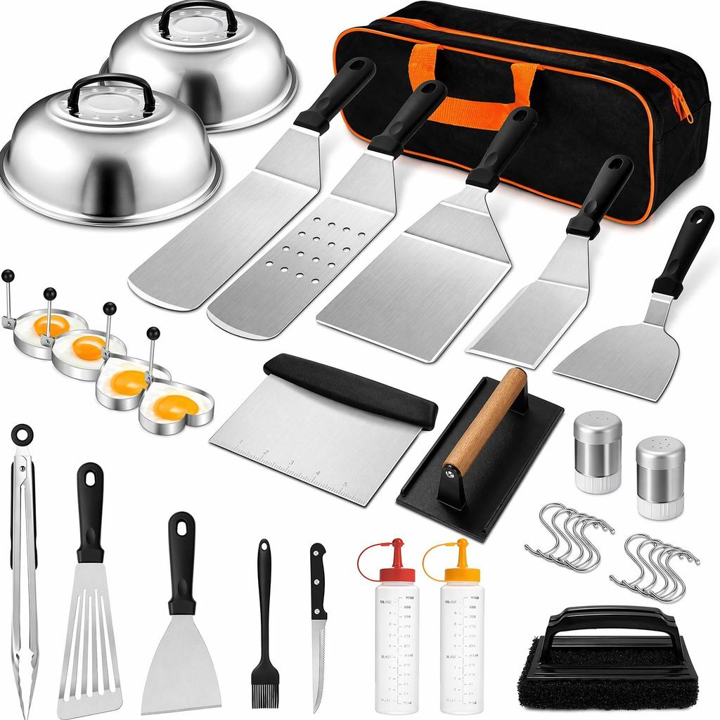 35-Piece Stainless Steel BBQ Tool Set - Outdoor Grill Spatula & Cooking Tools