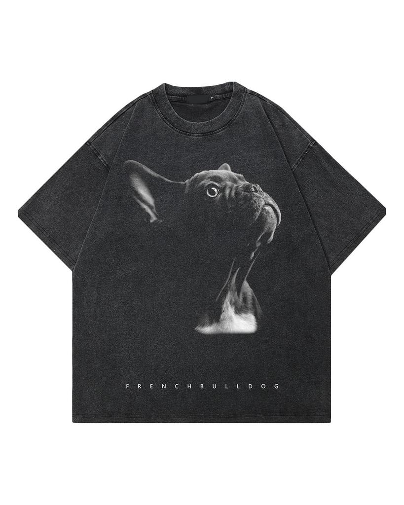 Streetwear Funny Doberman Dog Graphic, sprana czarna koszulka