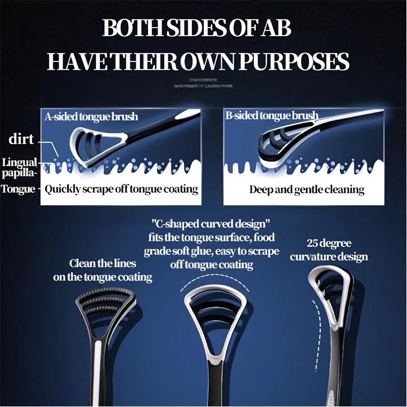 Tongue Scraper for Oral Care, Adult Tongue Coating Cleaner & Brush, Removes Bad Breath