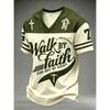 Summer V-Neck 3D Digital Printing Casual Digital Style Men's T-Shirt