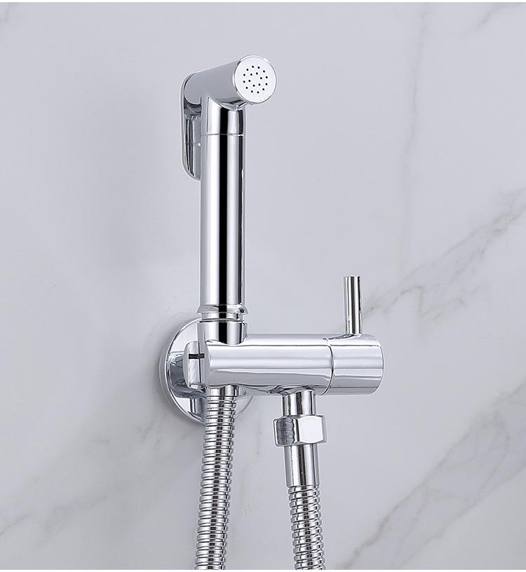 Gold Brass Bidet Faucet Black Handheld Toilet Bidet Bathroom Set Shattaf Sprayer Portable Hygienic Shower Gray