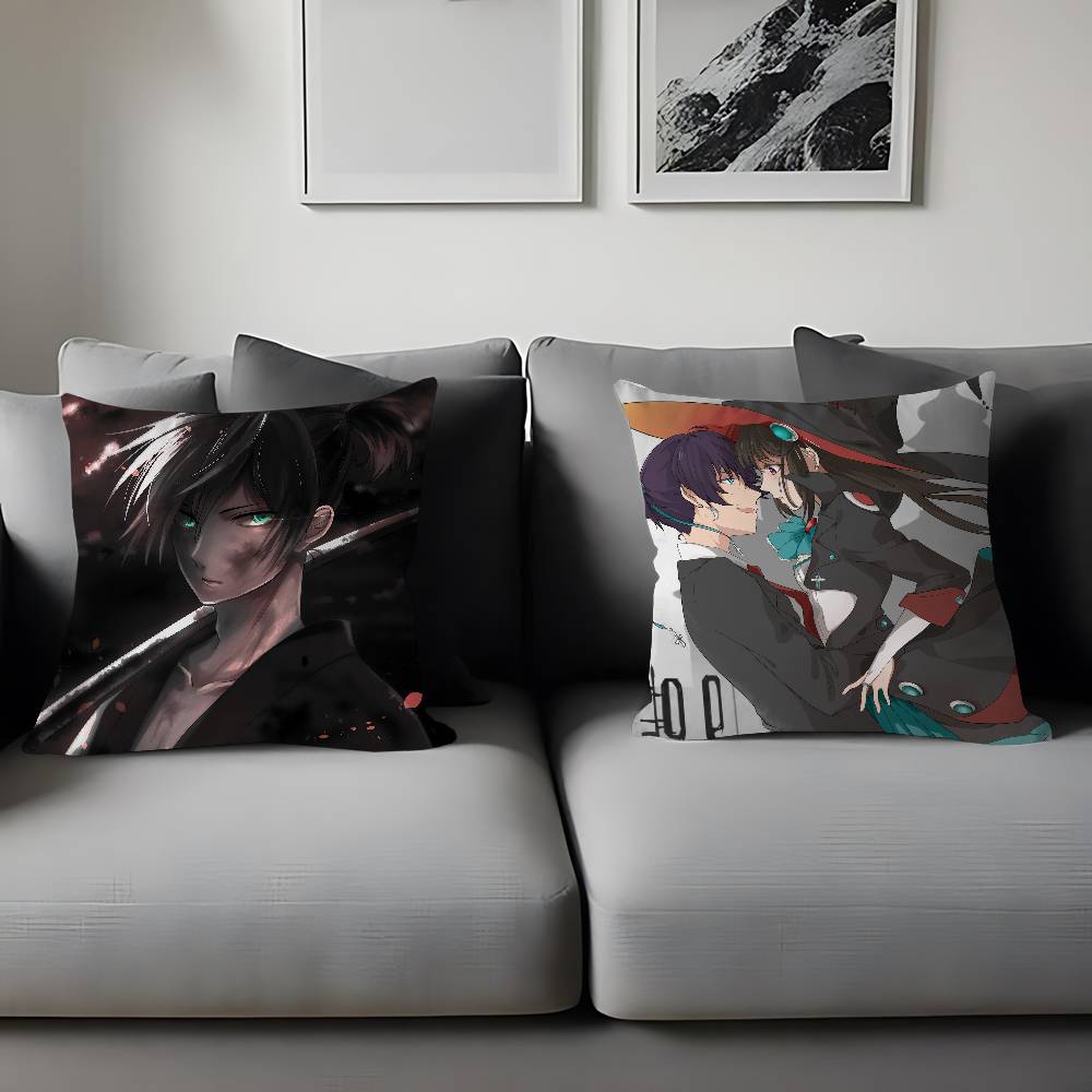 N-Noragami Cartoon Animation Office Cushion Pillowcase Car Cushion Cover45X45CM Lumbar Pillowcase Sofa Pillowcover