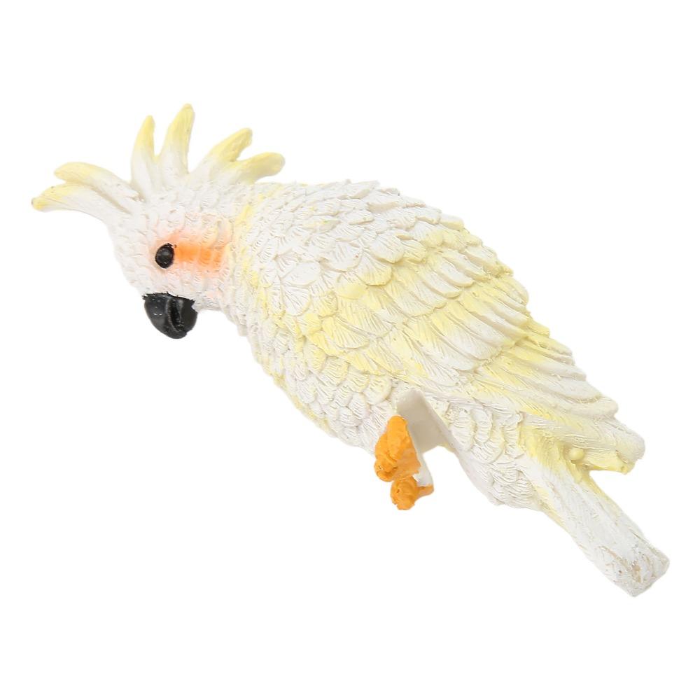 Lifelike Parrot Figurine Resin Craft Simulation Bird Statue Cockatoo Ornament Aquarium Landscape