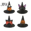 Small Animal Holiday Headwear Pet Halloween Witch Hat, Bows/Pumpkins Decor, Adjustable Felt Store Promotional Accessory Costume Accessory, Lightweight
