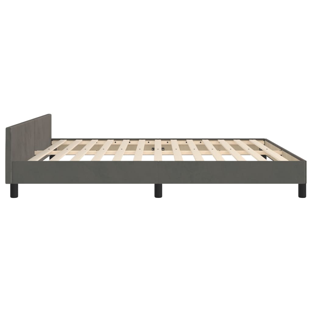 Vidaxl Bed Frame Without Mattress, Dark Gray, 160X200 Cm, Velvet