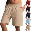 Men's Summer Loose Fit Comfortable Breathable Towel Jacquard Fabric Casual Shorts with Drawstring Waist and Side Pockets