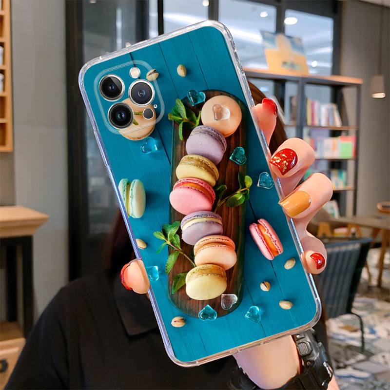 

Чехол для телефона с цветным тортом-макароном для iPhone 14 13 12 11 Pro Max XS X XR SE 2020 6 7 8 Plus Mini, прозрачный чехол iphone 14 plus