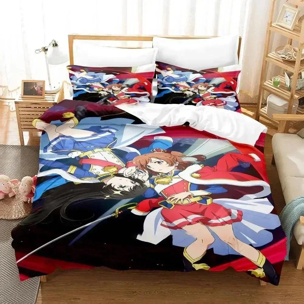 Anime Shoujo Kageki Revue Starlight Bettwäsche-Set Bedrucktes Bettset mit Kissenbezug Bettbezug Weiche Queen King Size Bettwäsche Zuhause