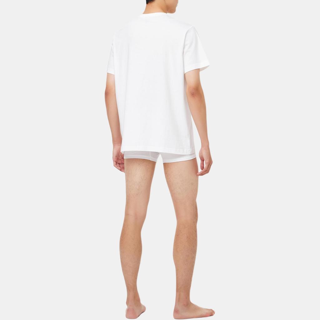 Calvin Klein Letter Print Comfortable Round Neck Short Sleeve Pajama Top Men Tops White NM2748-100