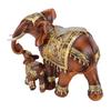 Mom and Baby Elephant Statue Exquisite Lifelike Imitation Wood Grain Resin Elephant Figurine Collectible Decor for Home