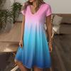 Women's Fashion Summer Casual Short Sleeve Floral Print Dresses